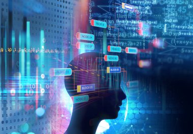 dijital kod numarası soyut arkaplan, kodlama teknolojisi ve programlama dillerini temsil eder