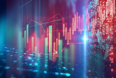 Teknik mali grafik teknolojisi arka plan üzerinde