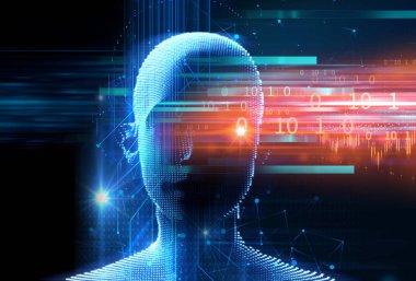 sanal insan 3dillustration çift pozlama görüntü 