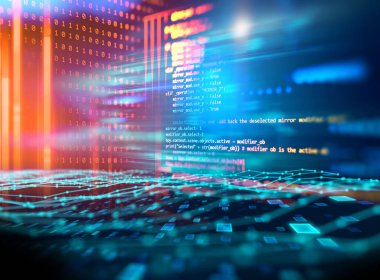 Programlama kod soyut teknolojik altyapı yazılım deve