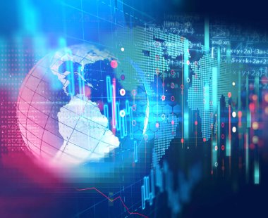 Teknik mali grafik teknolojisi arka plan üzerinde