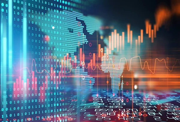 Tekniska finansiella diagram på teknik abstrakt bakgrund — Stockfoto