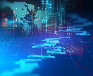 Teknik mali grafik teknolojisi arka plan üzerinde