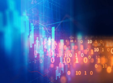 Teknik mali grafik teknolojisi arka plan üzerinde