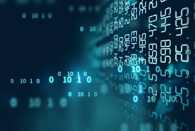  Dijital kod numarası soyut teknolojik altyapı