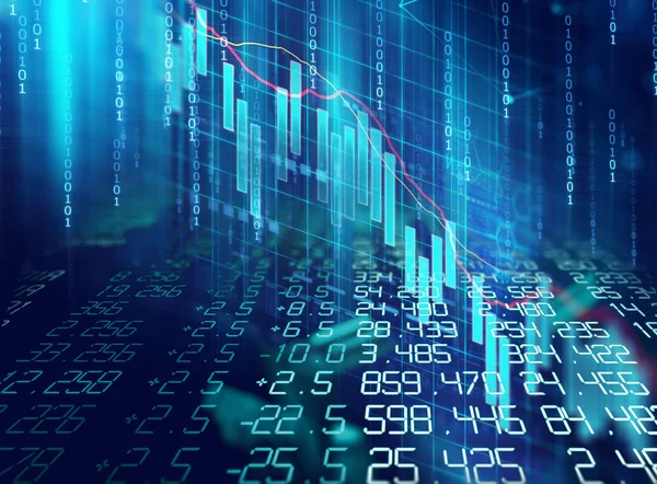 Tekniska finansiella diagram på teknik abstrakt bakgrund — Stockfoto