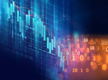 Teknik mali grafik teknolojisi arka plan üzerinde
