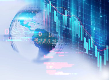 Dünya futuristik teknoloji arka plan illüstrasyon
