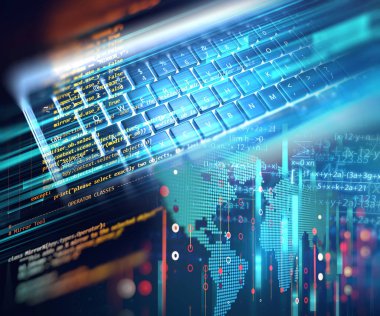 Programlama kod soyut teknolojik altyapı yazılım deve