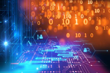 fintech kutsal kişilerin resmi üstünde soyut mali teknolojik altyapı .
