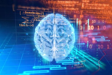 insan beyninin dil arka plan programlama 3D render 