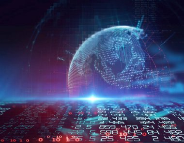 Dünya futuristik teknoloji arka plan illüstrasyon