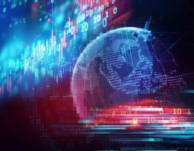 Dünya futuristik teknoloji arka plan illüstrasyon