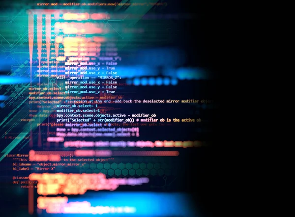ソフトウェア開発のプログラミング コードの抽象的な技術の背景 — ストック写真