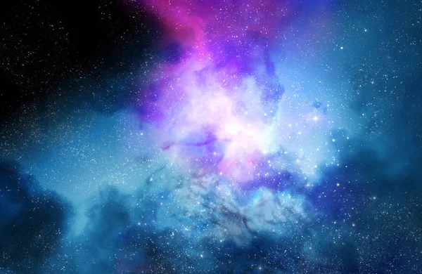 Deep space nebula and galaxy background 3d illustration. — Stock Photo, Image