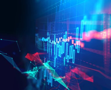 Teknik mali grafik teknolojisi arka plan üzerinde