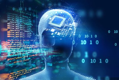 sanal insan 3dillustration çift pozlama görüntü 