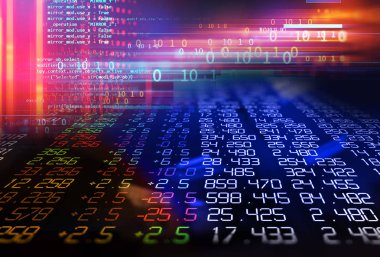 3D render Menkul Kıymetler Borsası göstermek paneli