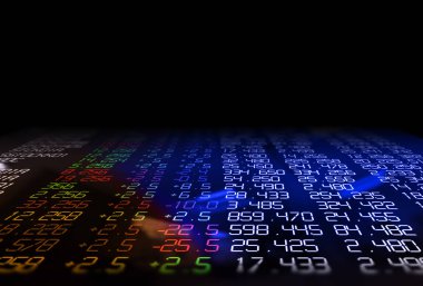 3D render Menkul Kıymetler Borsası göstermek paneli