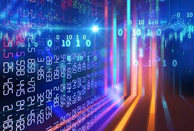 3D render Menkul Kıymetler Borsası göstermek paneli