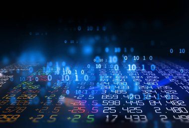 3D render Menkul Kıymetler Borsası göstermek paneli