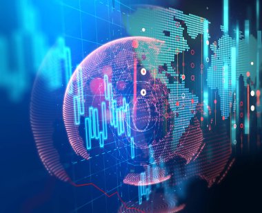 Dünya futuristik teknoloji arka plan illüstrasyon