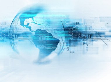 Dünya futuristik teknoloji arka plan 3D render 