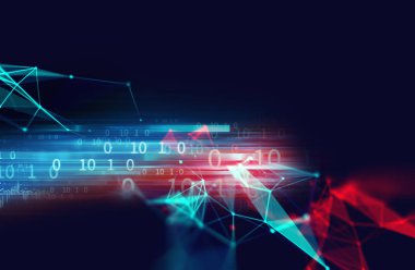 noktalar ve çizgiler bağlantısında soyut teknolojik altyapı.