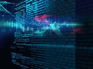 Dijital kod numarası soyut teknolojik altyapı