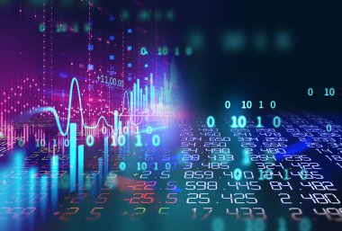 3D render Menkul Kıymetler Borsası göstermek paneli