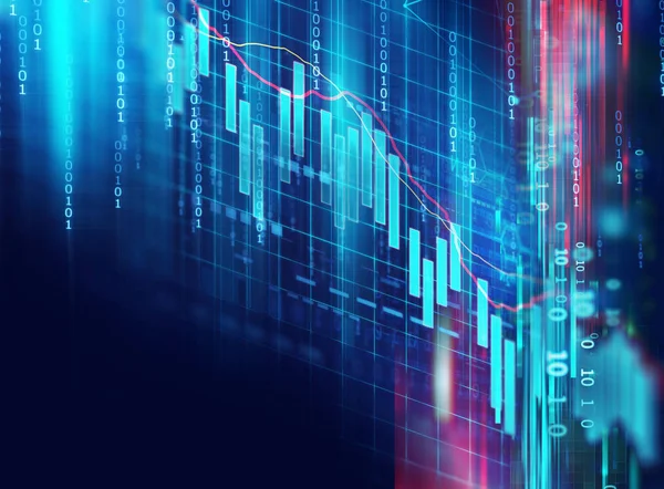 Tekniska finansiella diagram på teknik abstrakt bakgrund — Stockfoto