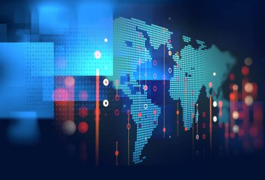 Büyük veri fütüristik görselleştirme soyut illüstrasyon