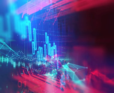 Teknik mali grafik teknolojisi arka plan üzerinde