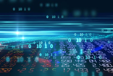 3D render Menkul Kıymetler Borsası göstermek paneli