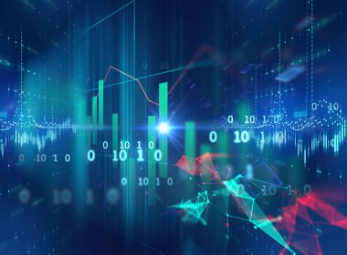 Teknik mali grafik teknolojisi arka plan üzerinde