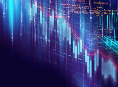 Teknik mali grafik teknolojisi arka plan üzerinde