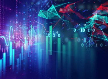 Teknik mali grafik teknolojisi arka plan üzerinde