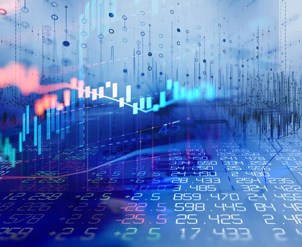 Gráfico Investimento Mercado Ações Números Financeiros Resumo Background Illustratio — Fotografia de Stock