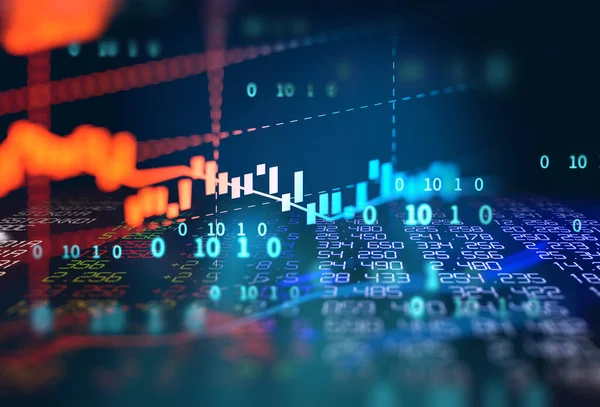 Grafik Investasi Pasar Saham Pada Nomor Keuangan Abstrak Background Illustratio — Stok Foto