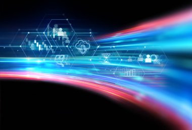 soyut Finans teknolojileri arka plan fintech simgesini temsil Blockchain ve Fintech yatırım finansal Internet teknoloji kavramı