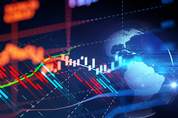 Finanzgrafik Über Technologie Abstrakten Hintergrund Repräsentieren Finanzkrise Finanzielle Kernschmelze — Stockfoto
