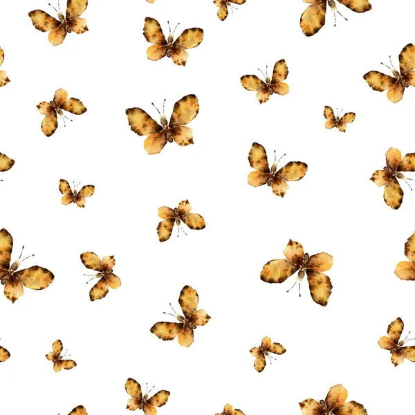 Бесшовный рисунок с жёлтыми бабочками — стоковое фото