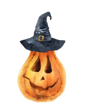 Beyaz arka plan üzerinde izole parlak turuncu kabak. Tatil Cadılar Bayramı sembolü