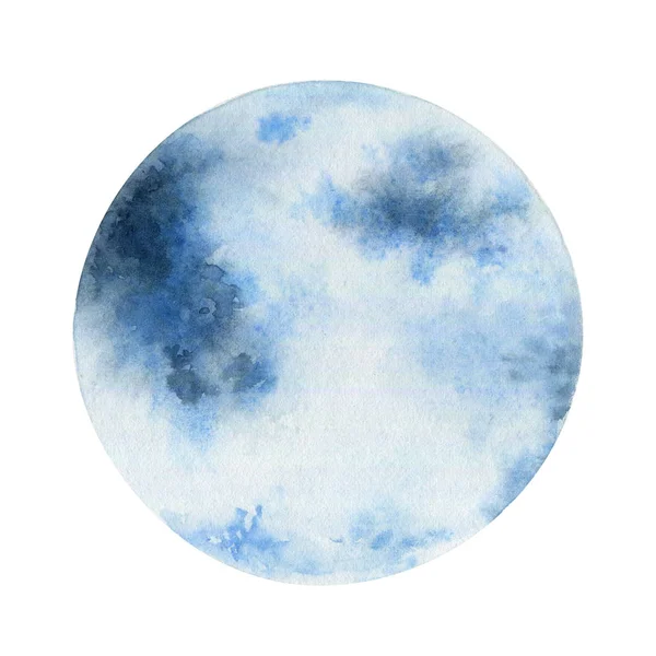 Lune bleue isolée sur fond blanc — Photo