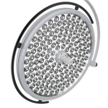 3D render cerrahi ışık veya tıbbi lambalar whit üzerinde izole