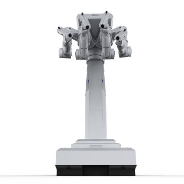 3D render robot cerrahi makine beyaz arka plan üzerinde