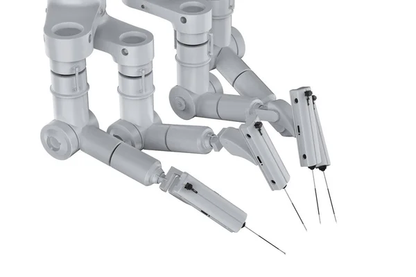 Renderização Robô Cirurgia Máquina Isolada Whit — Fotografia de Stock