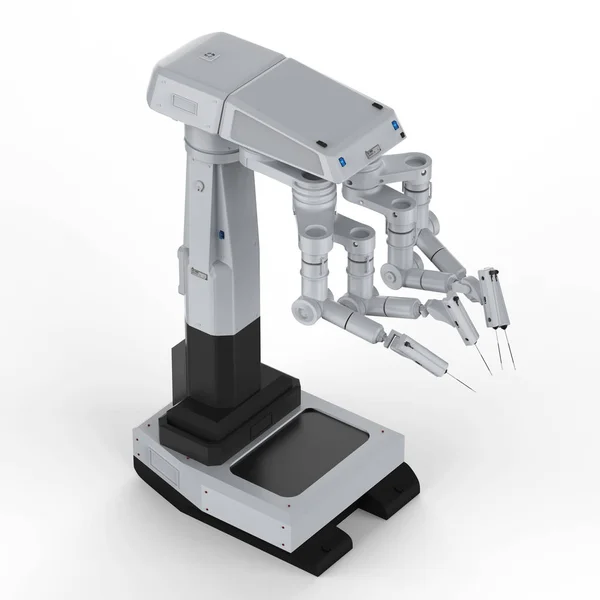 基于白色背景的机器人整形手术机 — 图库照片