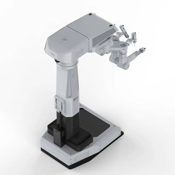Renderizado Robot Máquina Cirugía Sobre Fondo Blanco — Foto de Stock