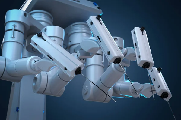Máquina Cirurgia Robô Renderização Com Quatro Braços — Fotografia de Stock